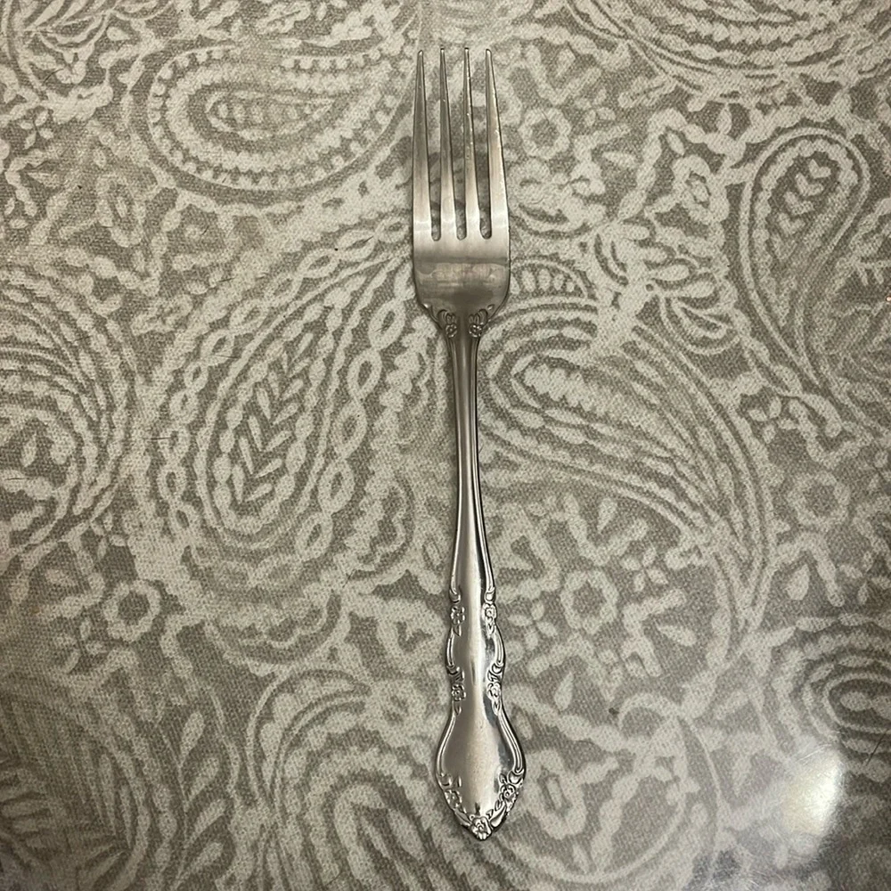 Retroneu stainless steel dinner Fork 18-8 Korea flower pattern